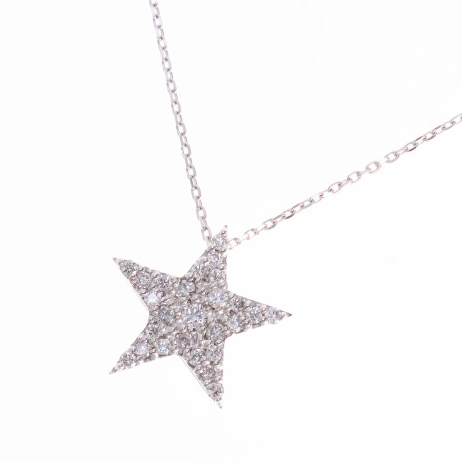 K18 ダイヤモンド スター ペンダントネックレス 0.2ct 星型 ほし K18 ダイヤモンド スター ペンダントネックレス 0.2ct 星型 ほし