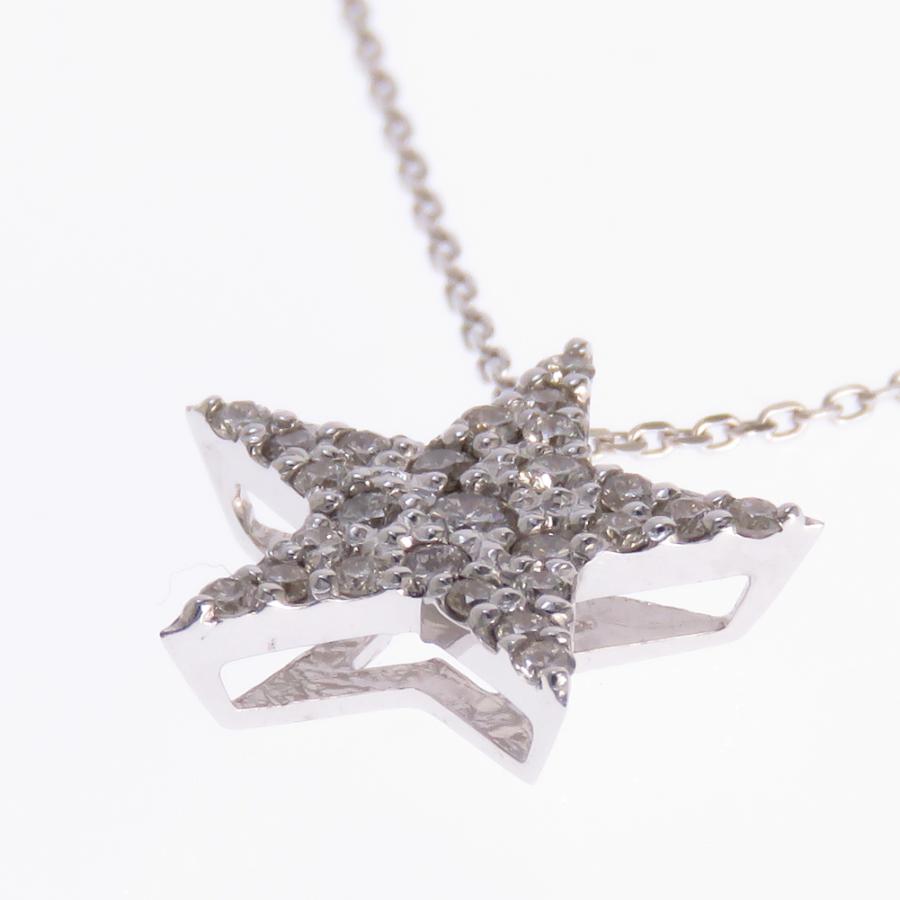 K18 ダイヤモンド スター ペンダントネックレス 0.2ct 星型 ほし K18 ダイヤモンド スター ペンダントネックレス 0.2ct 星型 ほし