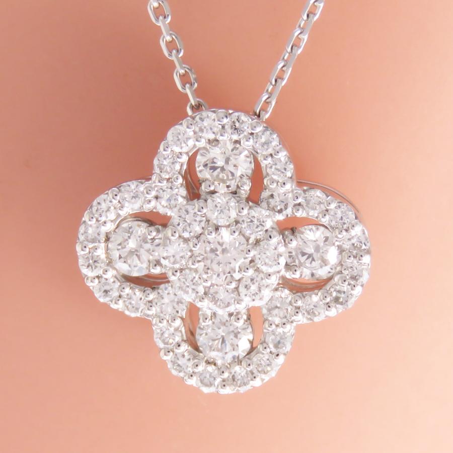 ダイヤモンド ペンダントネックレス Pt900 0.5ct フラワー お花