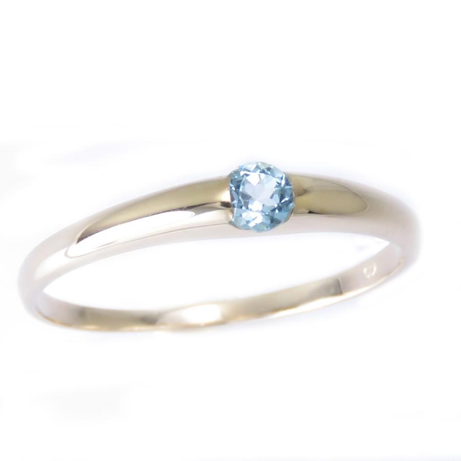 選べる誕生石 指輪 リング K18 ブルートパーズ 1石 ガーネット