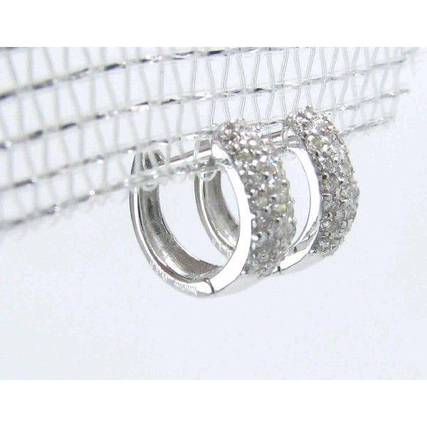 【新品同様】K18 ダイヤモンド フープ ピアス パヴェ0.3ct diae0010_3.jpg