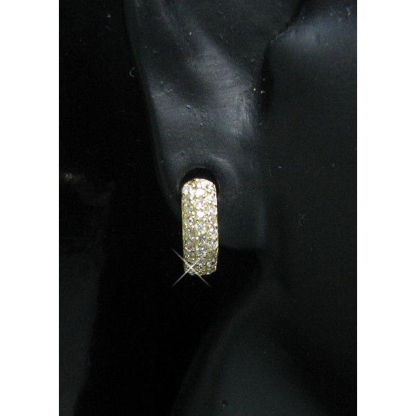 ダイヤ　ピアス　K18イエローゴールド ダイヤモンド パヴェ メレー ピアス　中折れ式