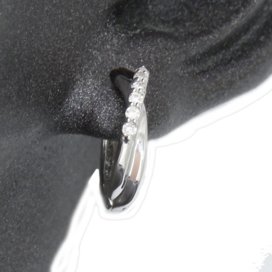 ダイヤモンド ピアス Pt900 フープ 中折れ 0.12ct : ジュエリーラピ