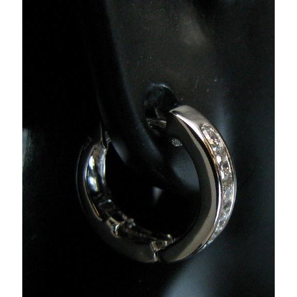 ダイヤモンド ピアス K18WG フープ 中折れ 0.5ct スイートテン