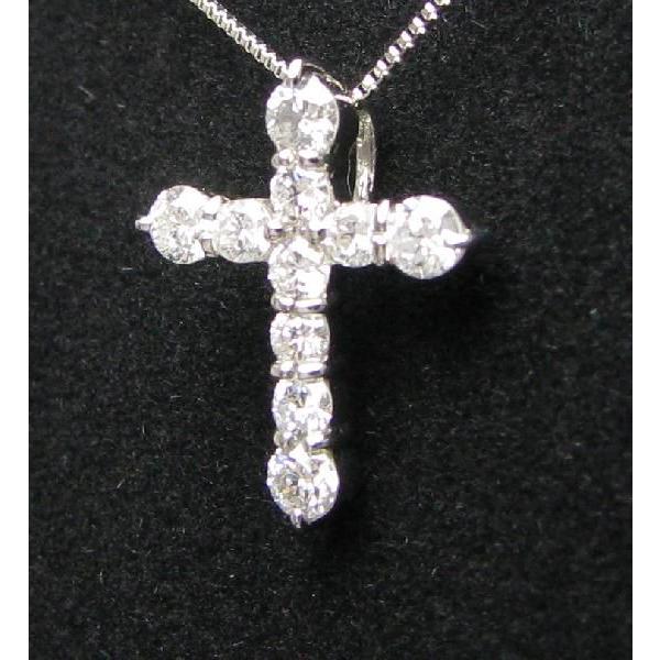 ダイヤモンド クロス ネックレス プラチナ 0.5ｃｔ ペンダント スイートテンクロスの画像