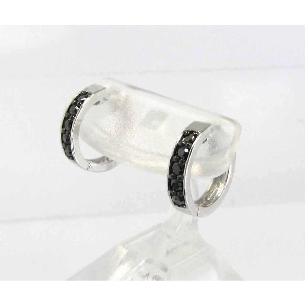 ピアス ブラックダイヤ K18 ホワイトゴールド ブラックダイヤモンド 中