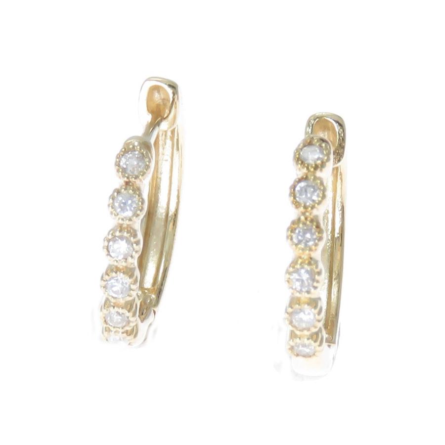 ダイヤモンド ピアス K10 フープ 中折れ式 : ジュエリーラピネス