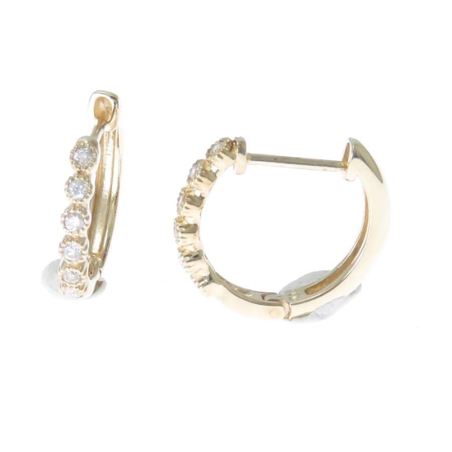 ダイヤモンド ピアス K10 フープ 中折れ式 : ジュエリーラピネス