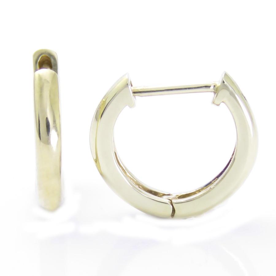 K18 地金フープピアス 楽天市場】フープピアス 太め 18k K18 18金 ゴールド パイプ