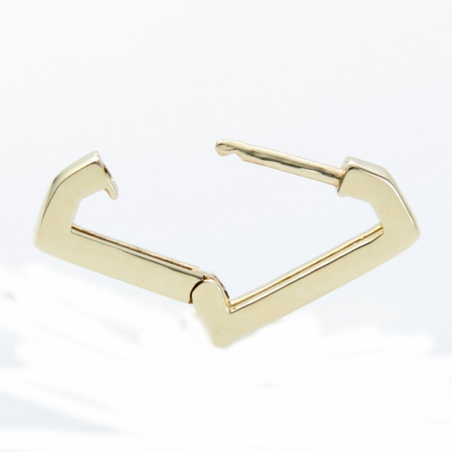 ダイヤ型 中折れピアス フープピアス 地金 K10 1.5×15 : ジュエリー