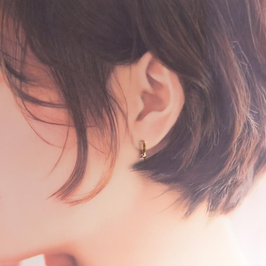 天然ダイヤ ロック型チャーム 約1.5cmとピンクゴールド中折れピアスの