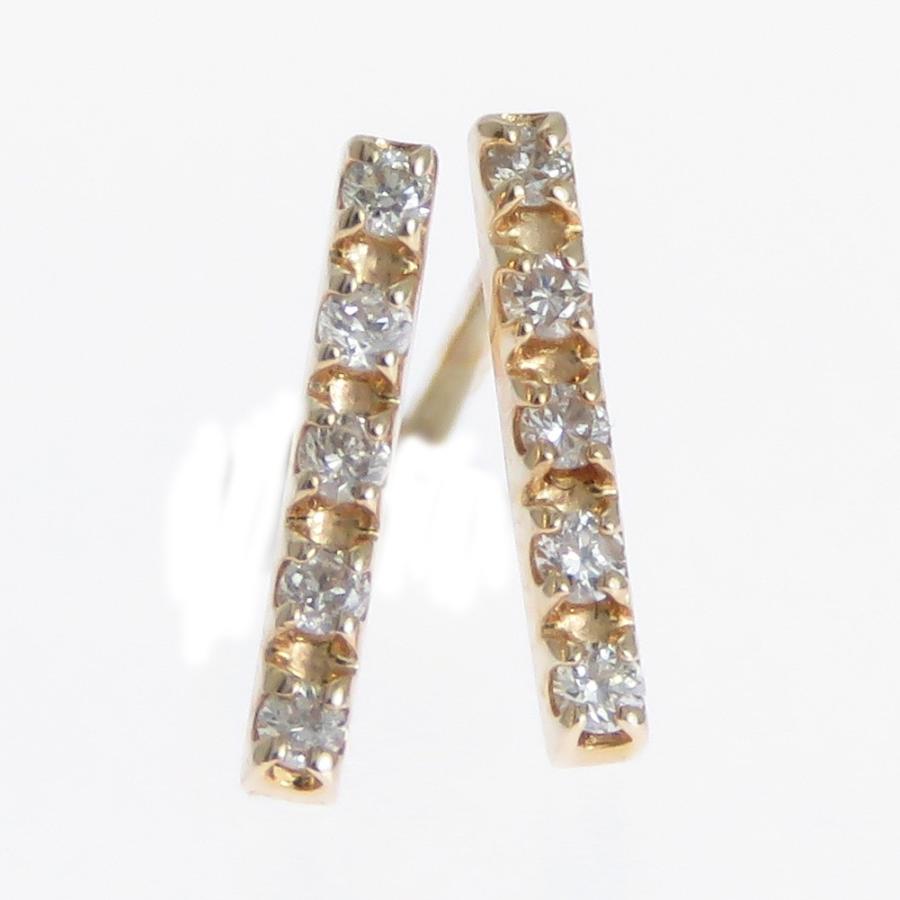 ダイヤ ピアス ダイヤモンド ダイアピアス K10 10金 K18 バーピアス I