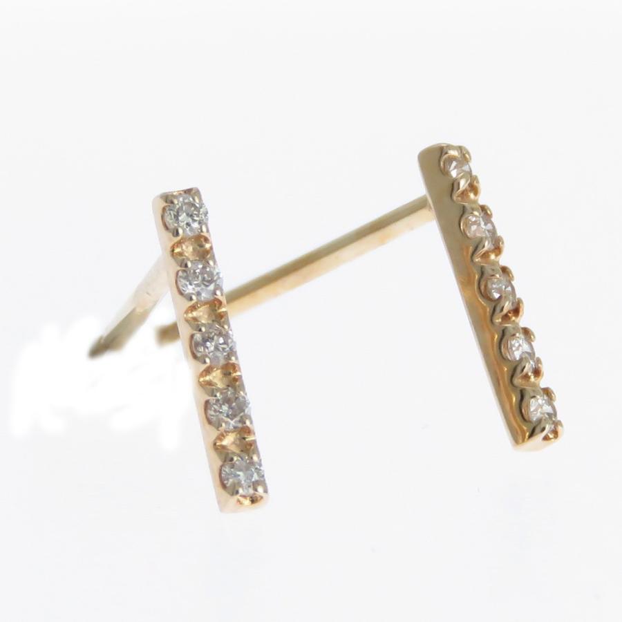 ダイヤ ピアス ダイヤモンド ダイアピアス K10 10金 K18 バー