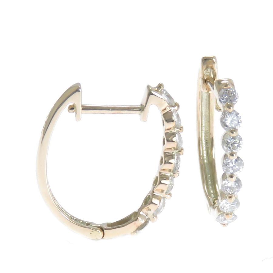ダイヤピアス K10 10金 フープピアス 0.25ct 2ミリ×13ミリ×11.5ミリ_1