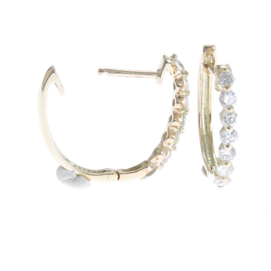 ダイヤピアス K10 10金 フープピアス 0.25ct 2ミリ×13ミリ×11.5ミリ