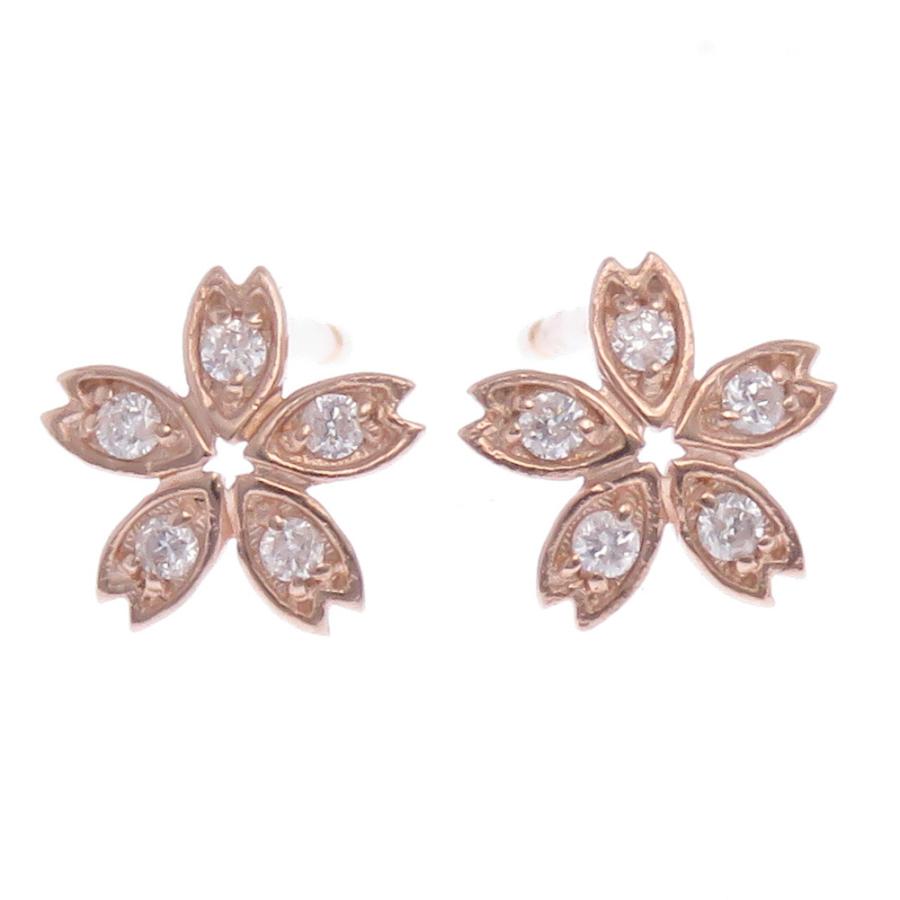 sakura 桜 ピアス ダイヤモンド K10 K18 Pt900 さくらモチーフ sakura 桜 ピアス ダイヤモンド K10 K18 Pt900 さくらモチーフ