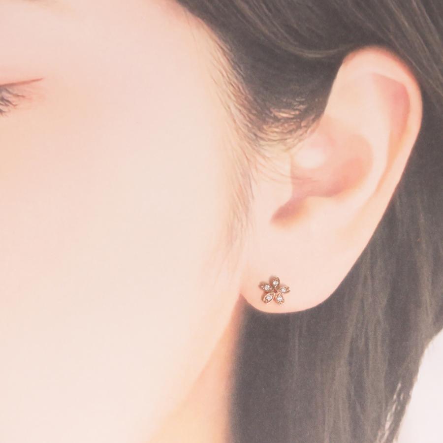 sakura 桜 ピアス ダイヤモンド K10 K18 Pt900 さくらモチーフ sakura 桜 ピアス ダイヤモンド K10 K18 Pt900 さくらモチーフ