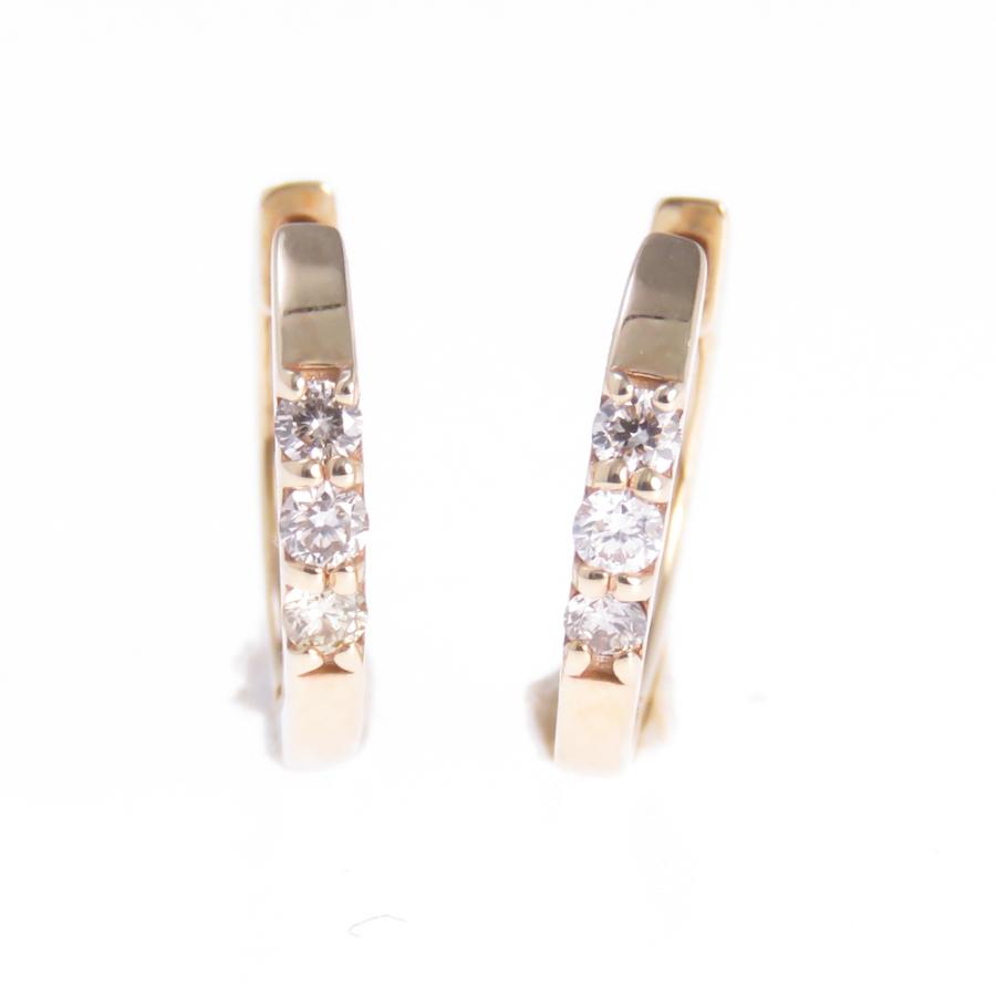 ダイヤモンド ピアス フープ K18 K10 Pt900 レディース シンプル TPO