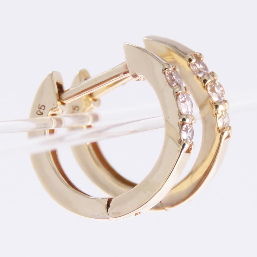 ダイヤモンド ピアス フープ K18 K10 Pt900 レディース シンプル TPO