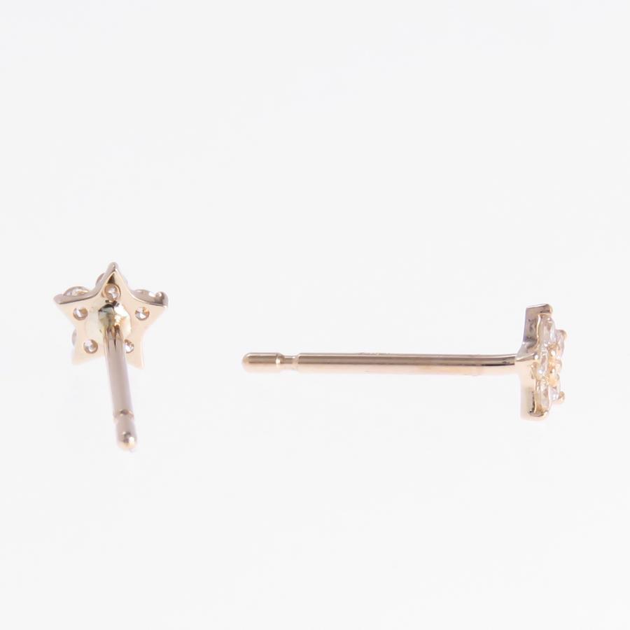 ダイヤピアス K10 ぷちピアス ダイヤモンド ほし 星 star : ジュエリー