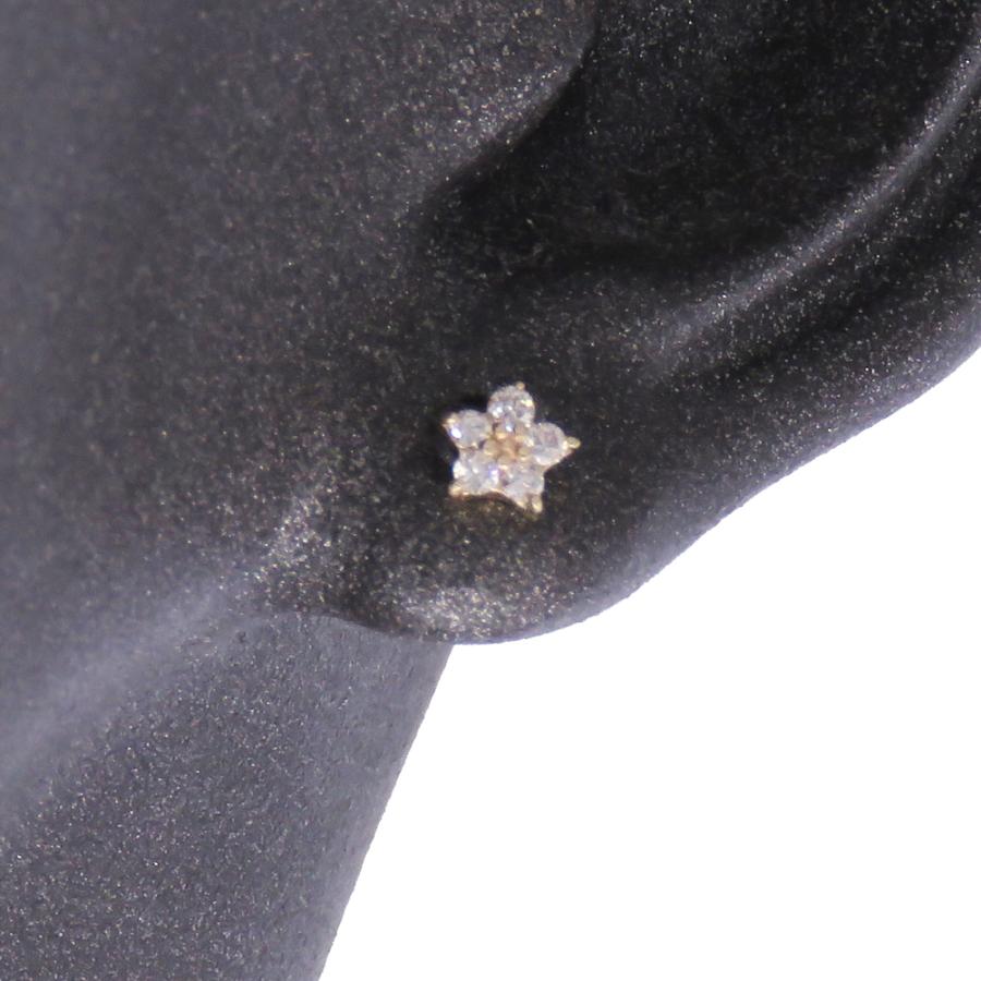 ダイヤピアス K10 ぷちピアス ダイヤモンド ほし 星 star : ジュエリー