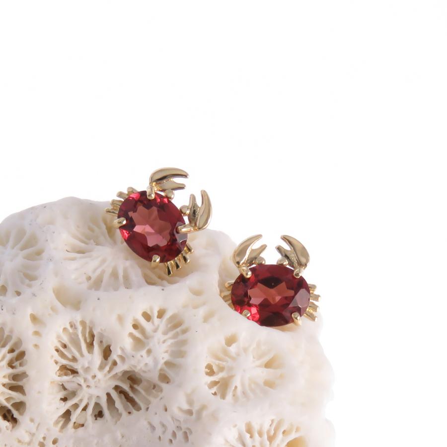 かに 蟹 crab ピアス ガーネット K18 K10 Pt900 レディース お かに 蟹 crab ピアス ガーネット K18 K10 Pt900 レディース お