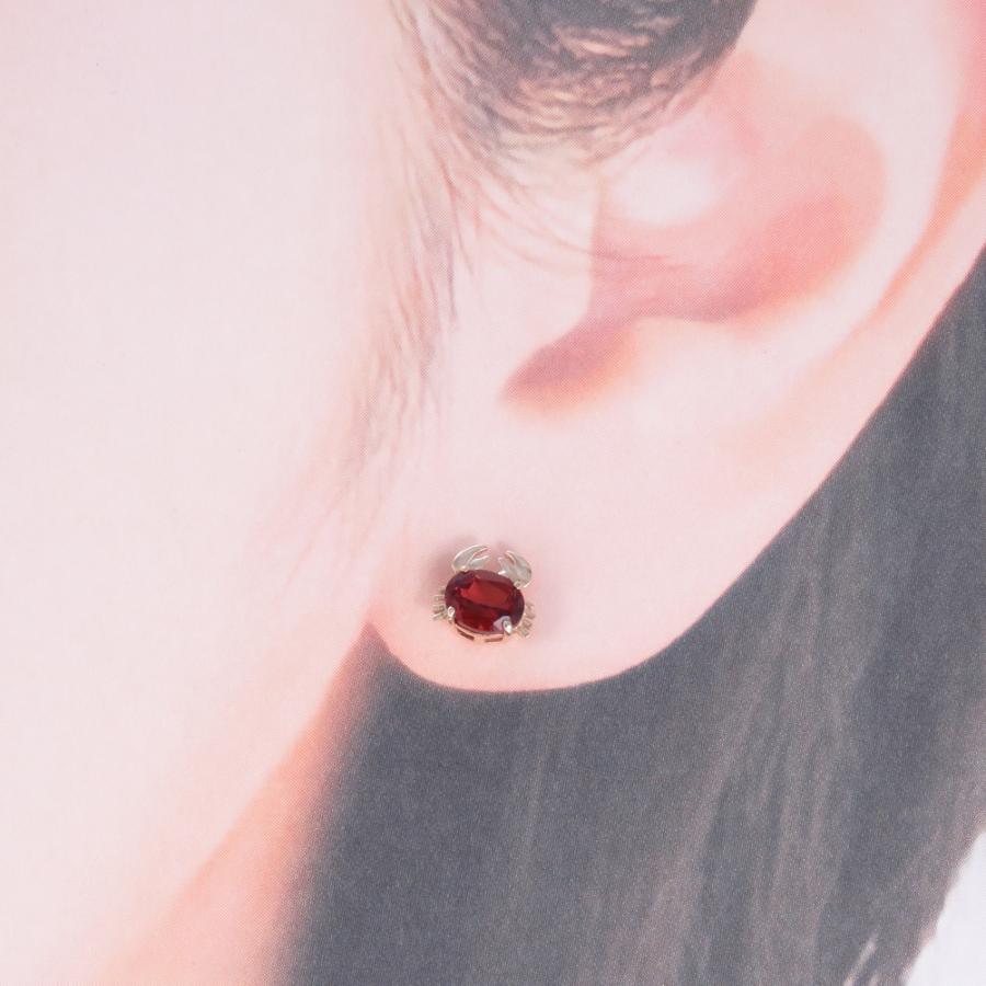 かに 蟹 crab ピアス ガーネット K18 K10 Pt900 レディース お手頃