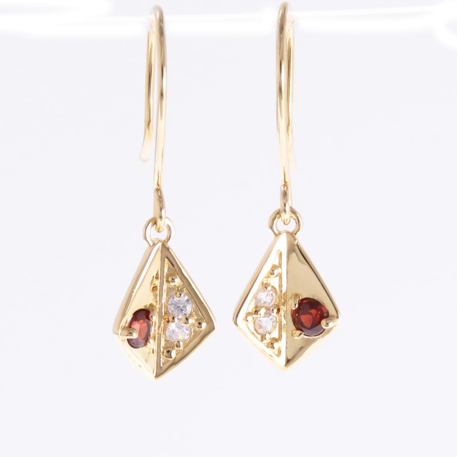 ダイヤモンド フック ピアス K10 0.04ct フック式ピアス ジプシー 