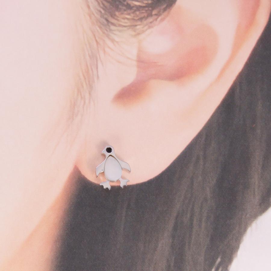 ぺんぎん ペンギン 鳥 ピアス K18 K10 Pt900 レディース 可愛い 
