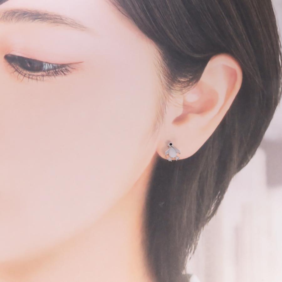 ぺんぎん ペンギン 鳥 ピアス K18 K10 Pt900 レディース 可愛い 