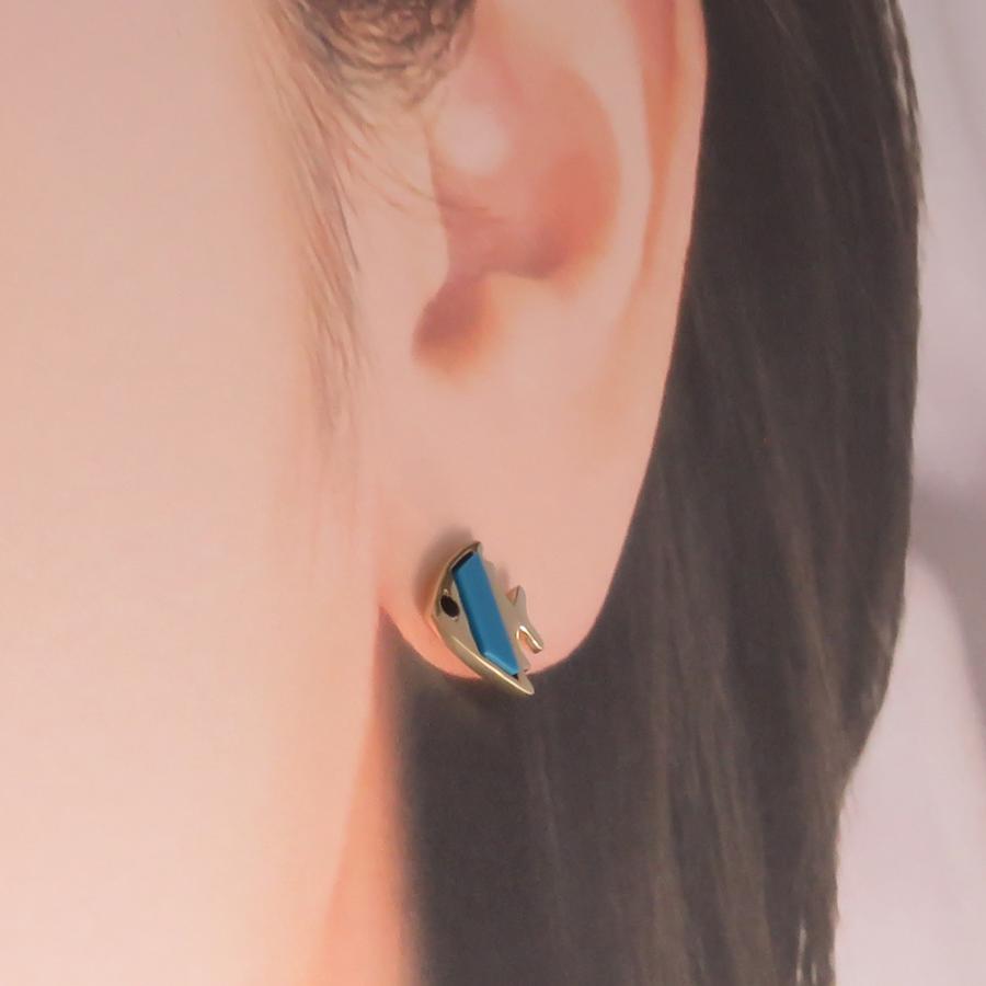 エンゼルフィッシュ 魚 ピアス モチーフピアス ユニーク K10 K18