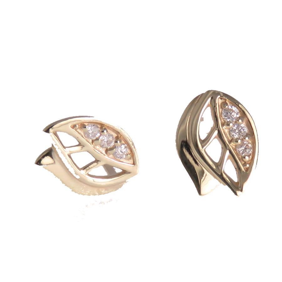 K18 木の葉 フックピアス 葉っぱ リーフ ピアス モチーフピアス ユニーク K10 K18 Pt900