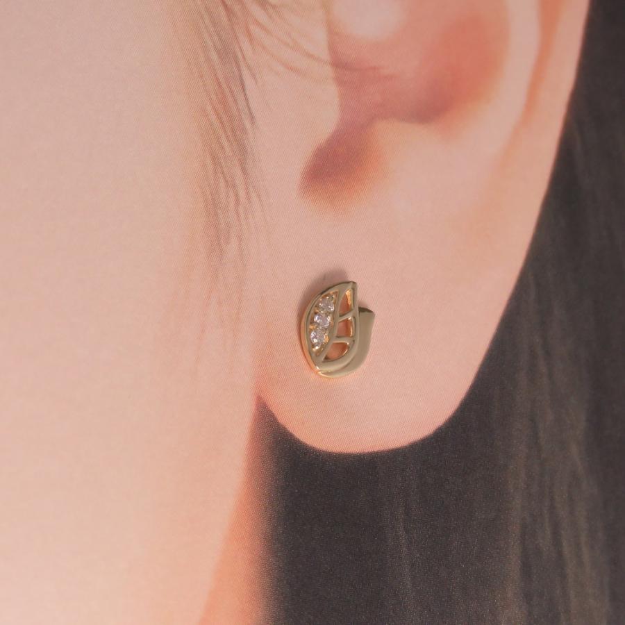 葉っぱ リーフ ピアス モチーフピアス ユニーク K10 K18 Pt900 