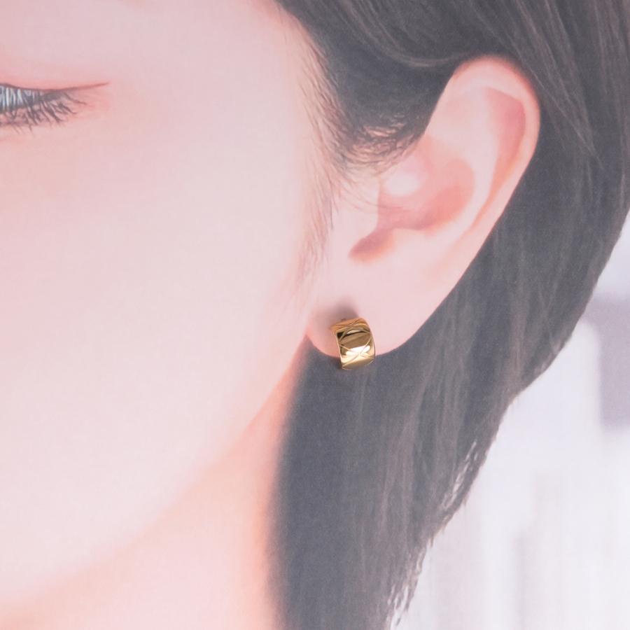 K10 地金 ピアス フープ風ピアス c型ピアス : ジュエリーラピネス 