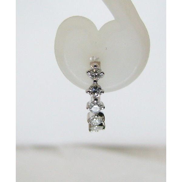 ダイヤモンド ピアス K18WG フープ 中折れ 0.5ct スイートテン