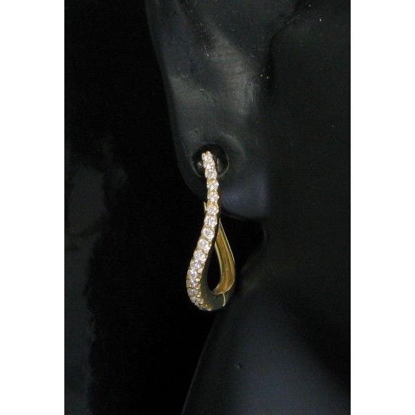 ピアス ダイヤモンド K18イエローゴールド 0.3ｃｔ 中折れ式 フープピアスの画像