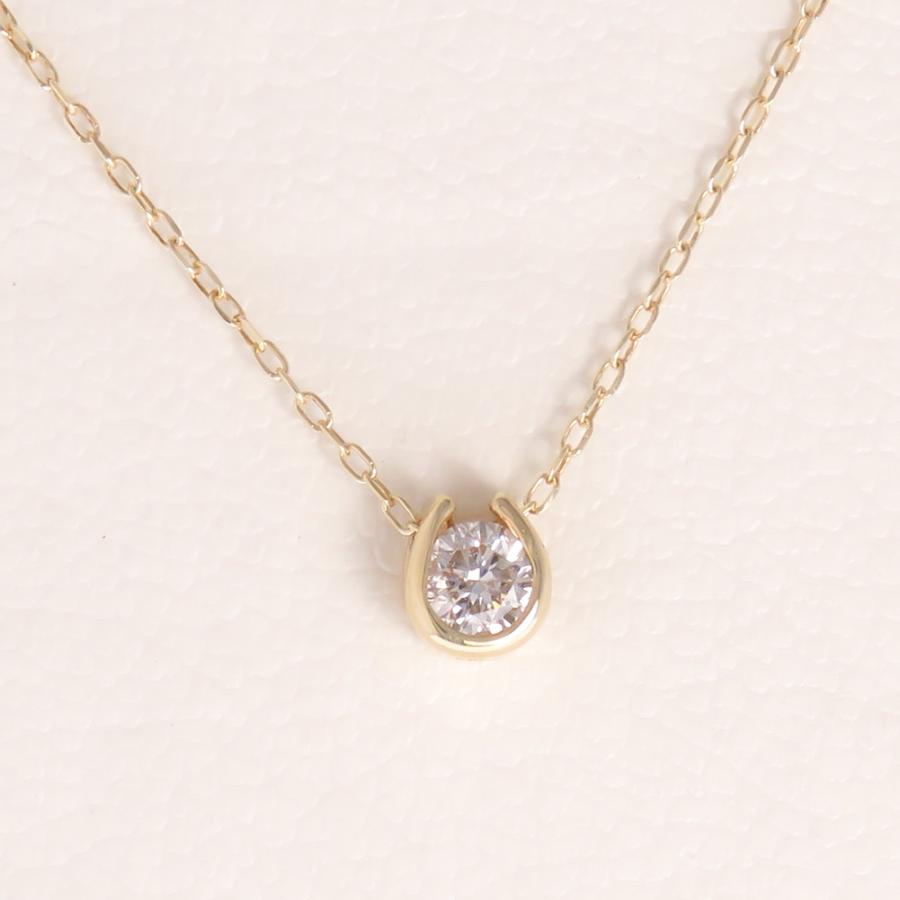 ネックレス レディース 馬蹄 グリーンガーネット 一粒 ホースシュー