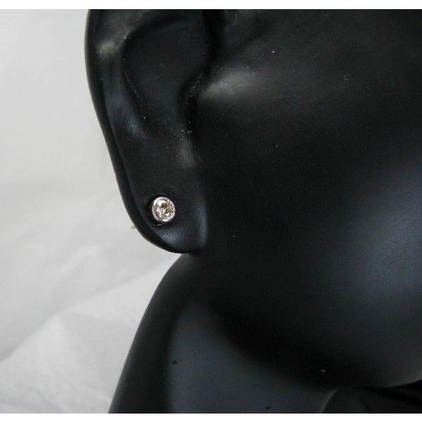 ピアス ダイヤモンド K18 フクリン 伏せこみ 伏せ込み シンプル 