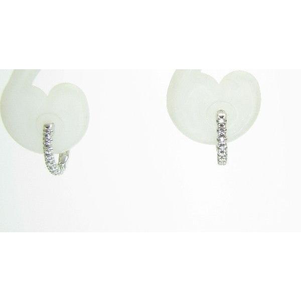 ダイヤモンドピアス K10 フープ 中折れ 0.1ct : ジュエリーラピネス