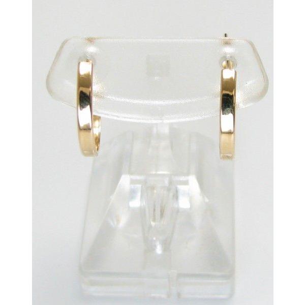 クロッシング フープ ピアス 地金 K18 溝線 2×15 18k