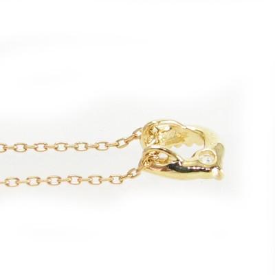 馬蹄 ネックレス ダイヤモンド K18 18金 イエローゴールド ホース