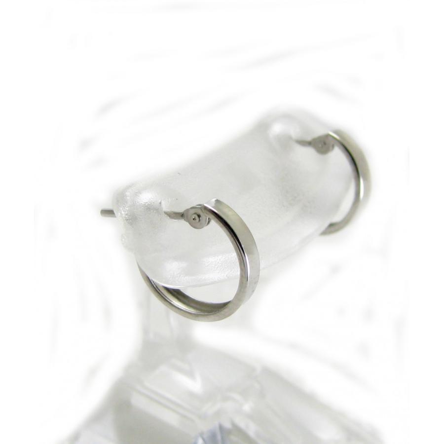 ピアス プラチナ クロッシング フープ 地金 溝線 2×10 Pt900