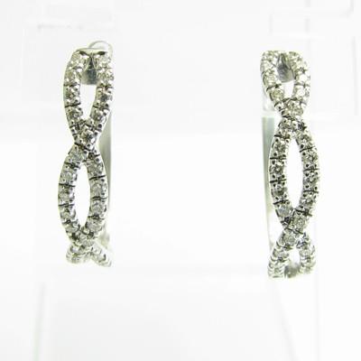 ダイヤモンド ピアス K10 0.34ｃｔ 中折れ式 フープピアス 8の字の画像