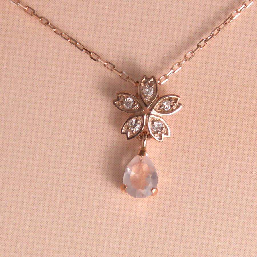 SAKURA 桜 ネックレス レディース ペンダント K10 18金 K18WG K18PG