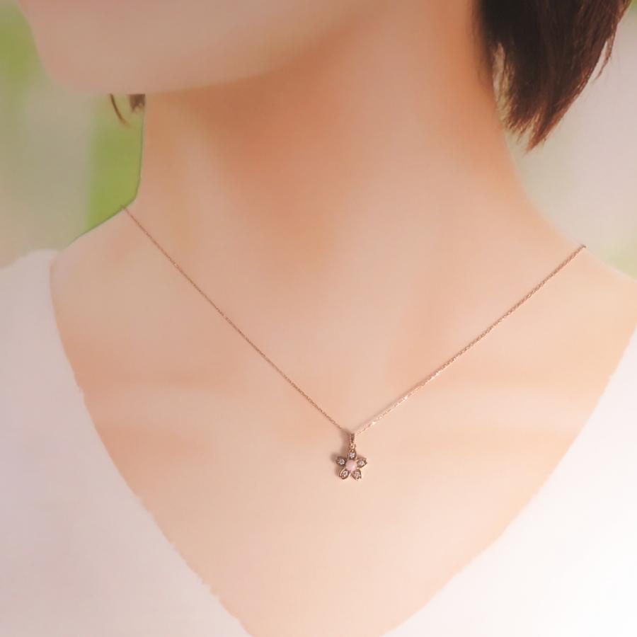 桜*様 k10ネックレス 桜 ペンダント ネックレス レディース K10 ゴールド