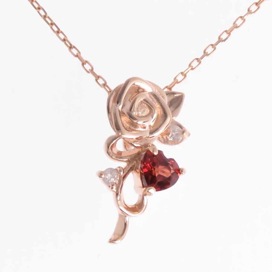 ROSE ばら 薔薇 ネックレス レディース ペンダント K10 18金 K18WG