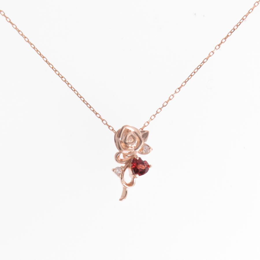 ROSE ばら 薔薇 ネックレス レディース ペンダント K10 18金 K18WG