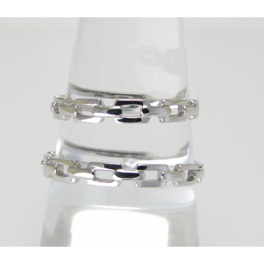 ペアリング K18 地金 鎖 くさり チェーン モチーフ リング 指輪 選べる