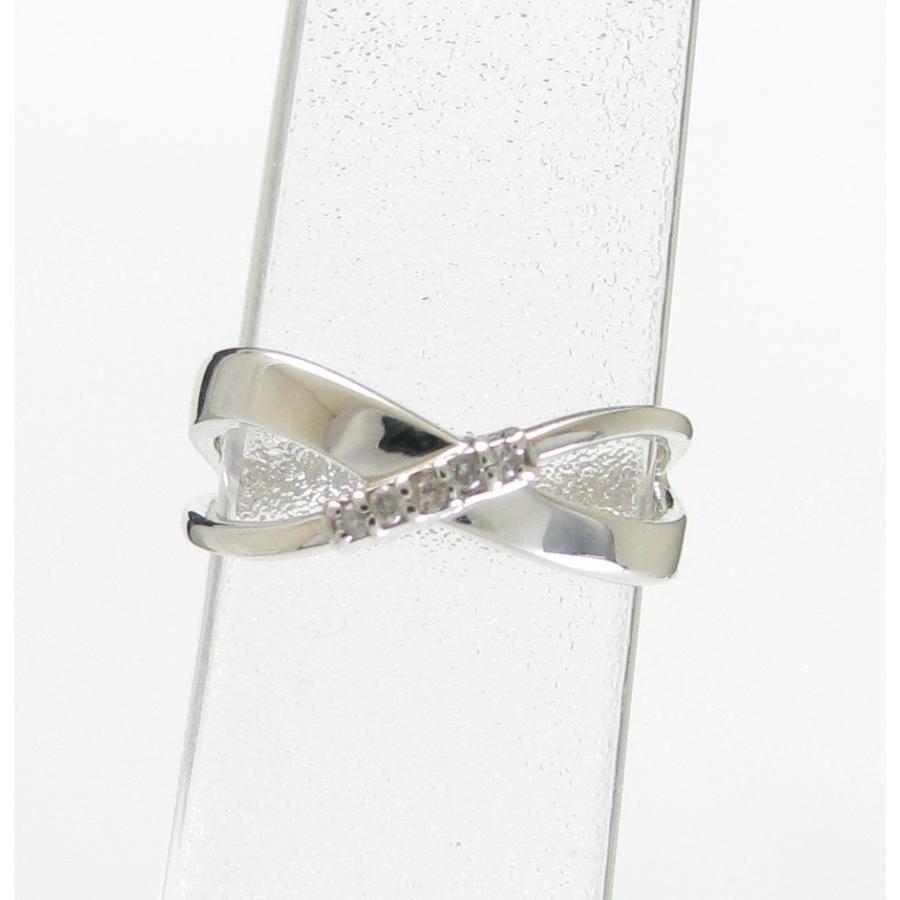 K10WG ピンキーリング 小指の指輪 ダイヤモンド リング 0.03ct