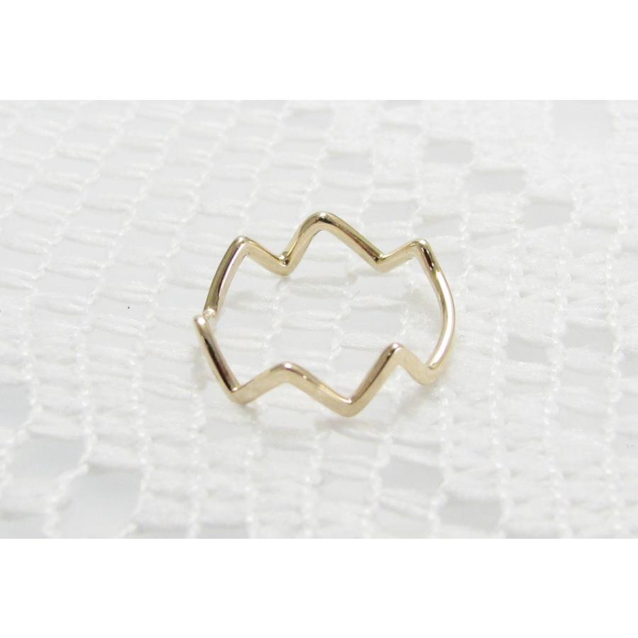 10金 指輪　波々カーブ 宝石なし リング 指輪 K10